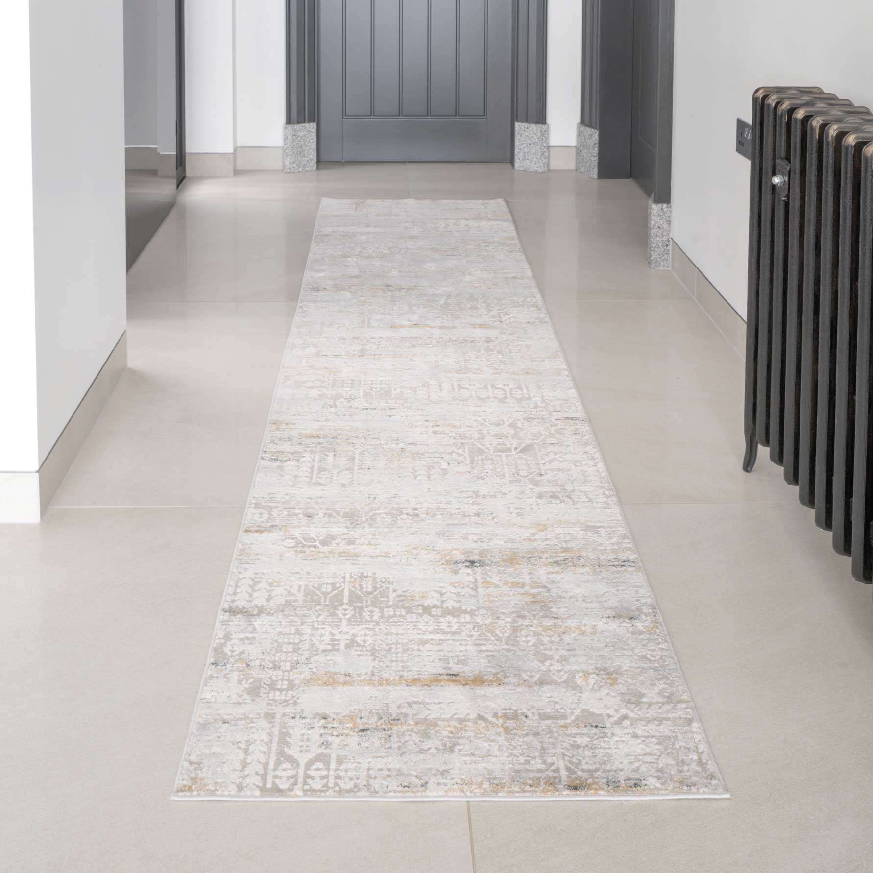 Distressed Mottled Grey Living Room Area Rug - Klos