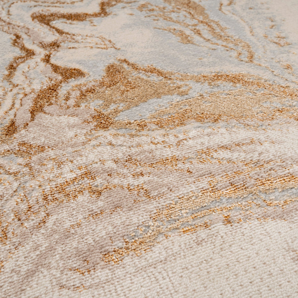 Luxury Marbling Beige Rug - Quartz