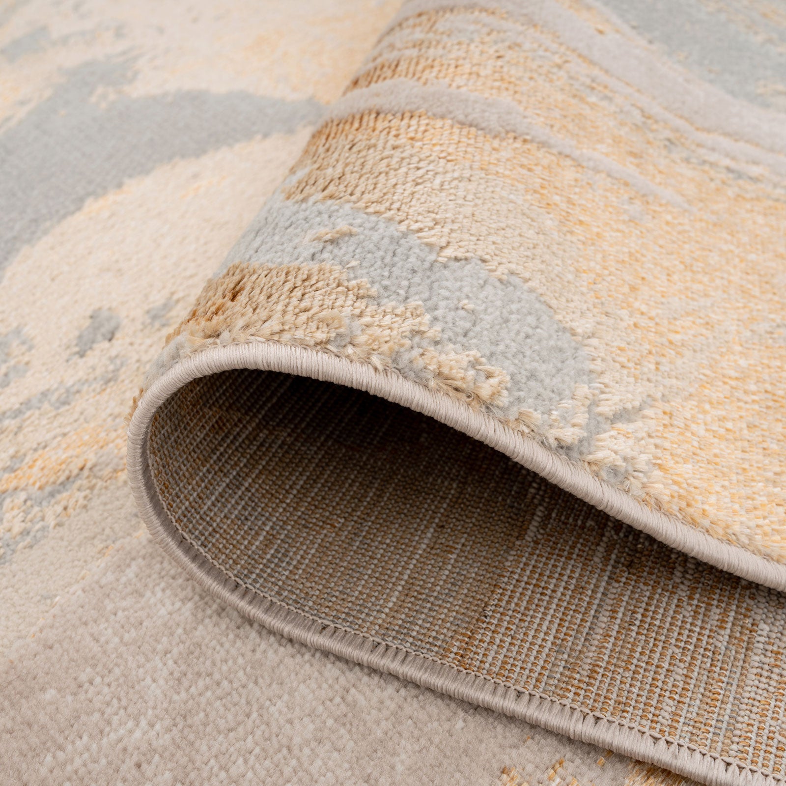 Luxury Marbling Beige Rug - Quartz