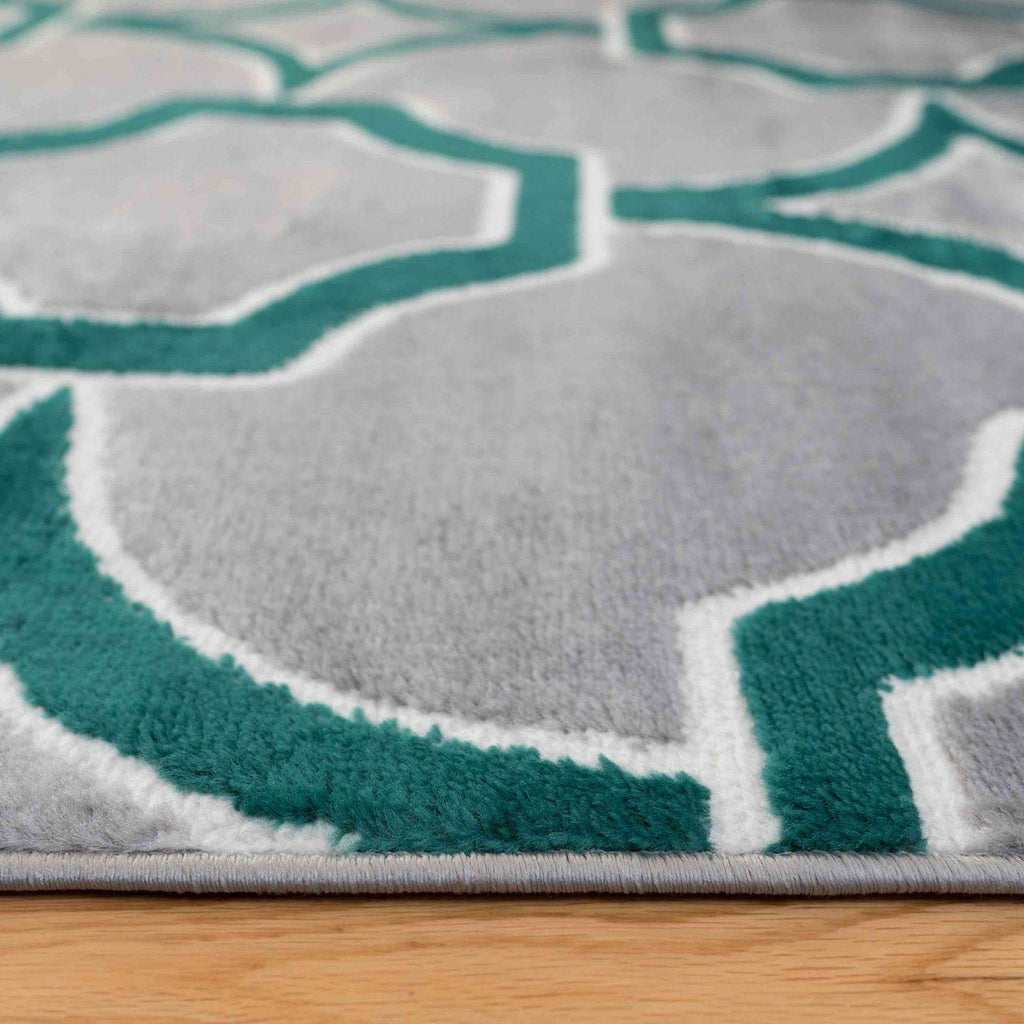 Modern Emerald Green Trellis Living Room Rugs
