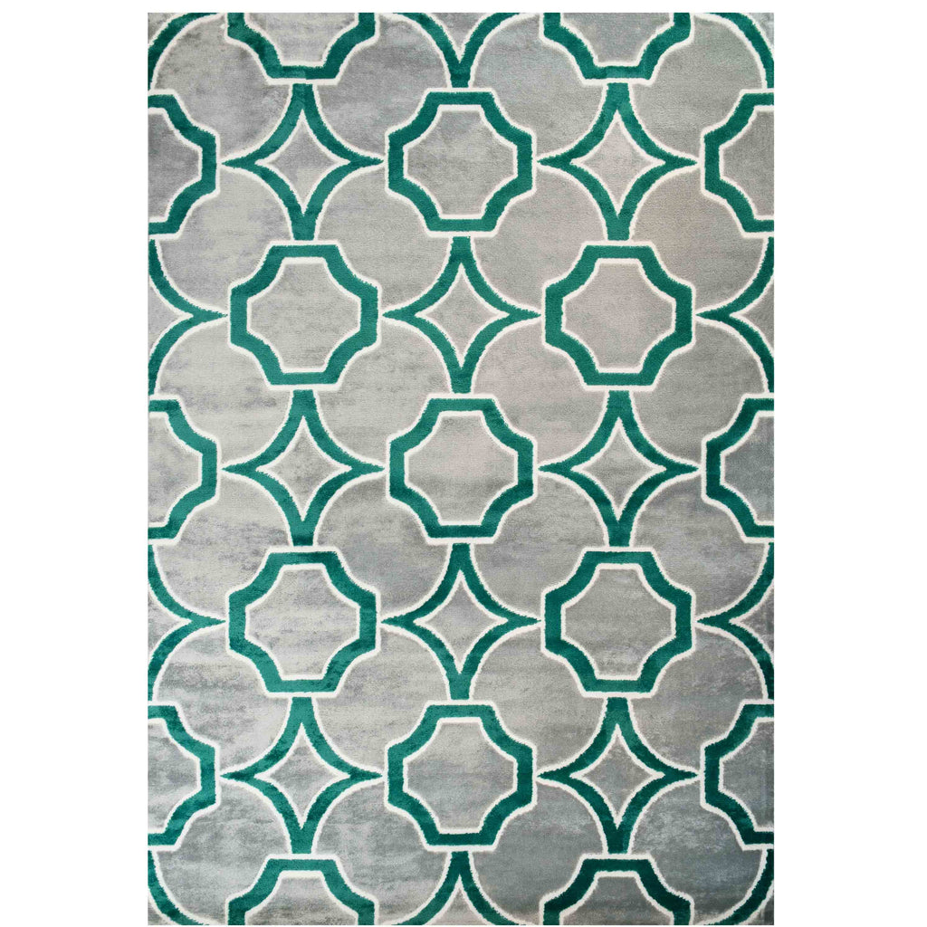Modern Emerald Green Trellis Living Room Rugs