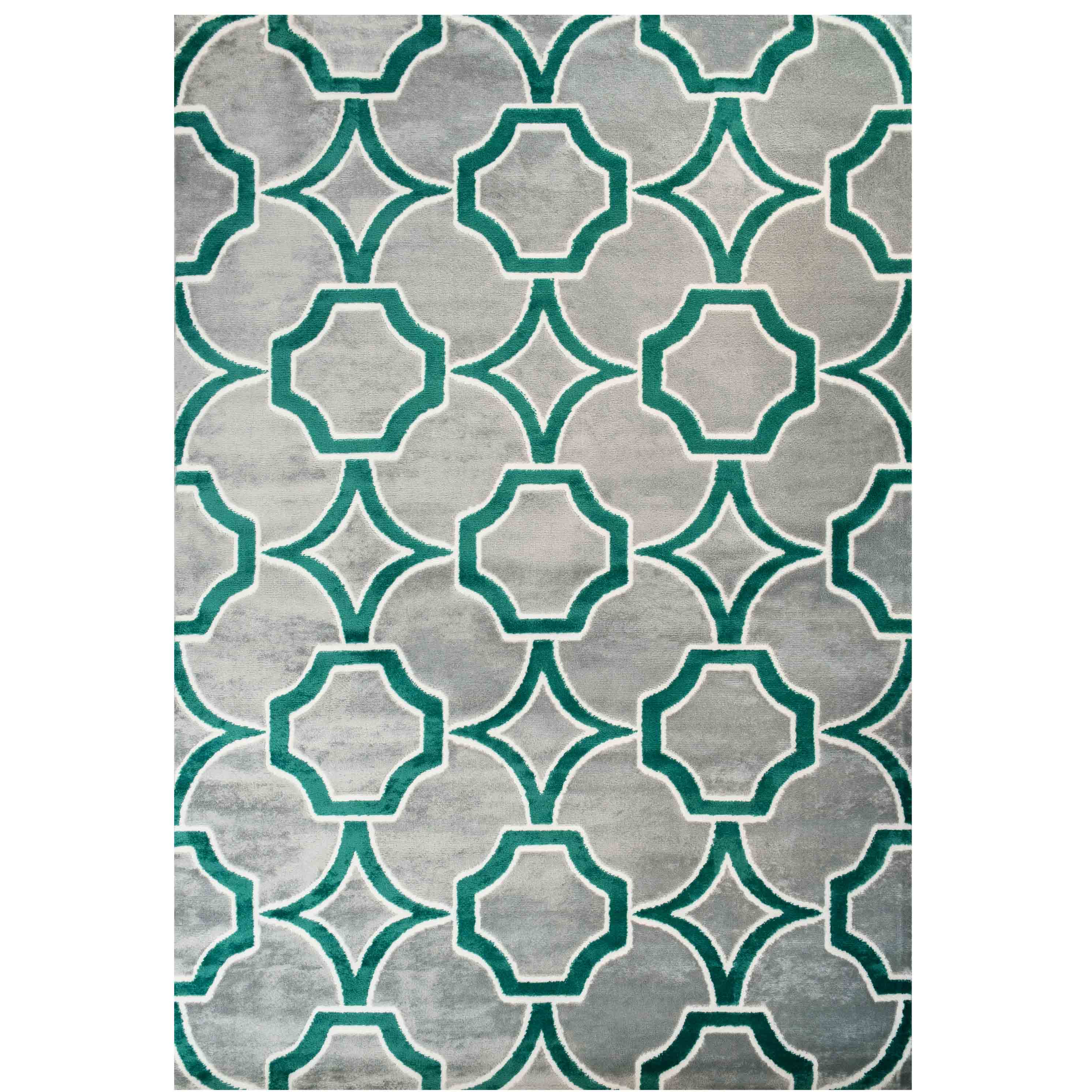 Modern Emerald Green Trellis Living Room Rugs
