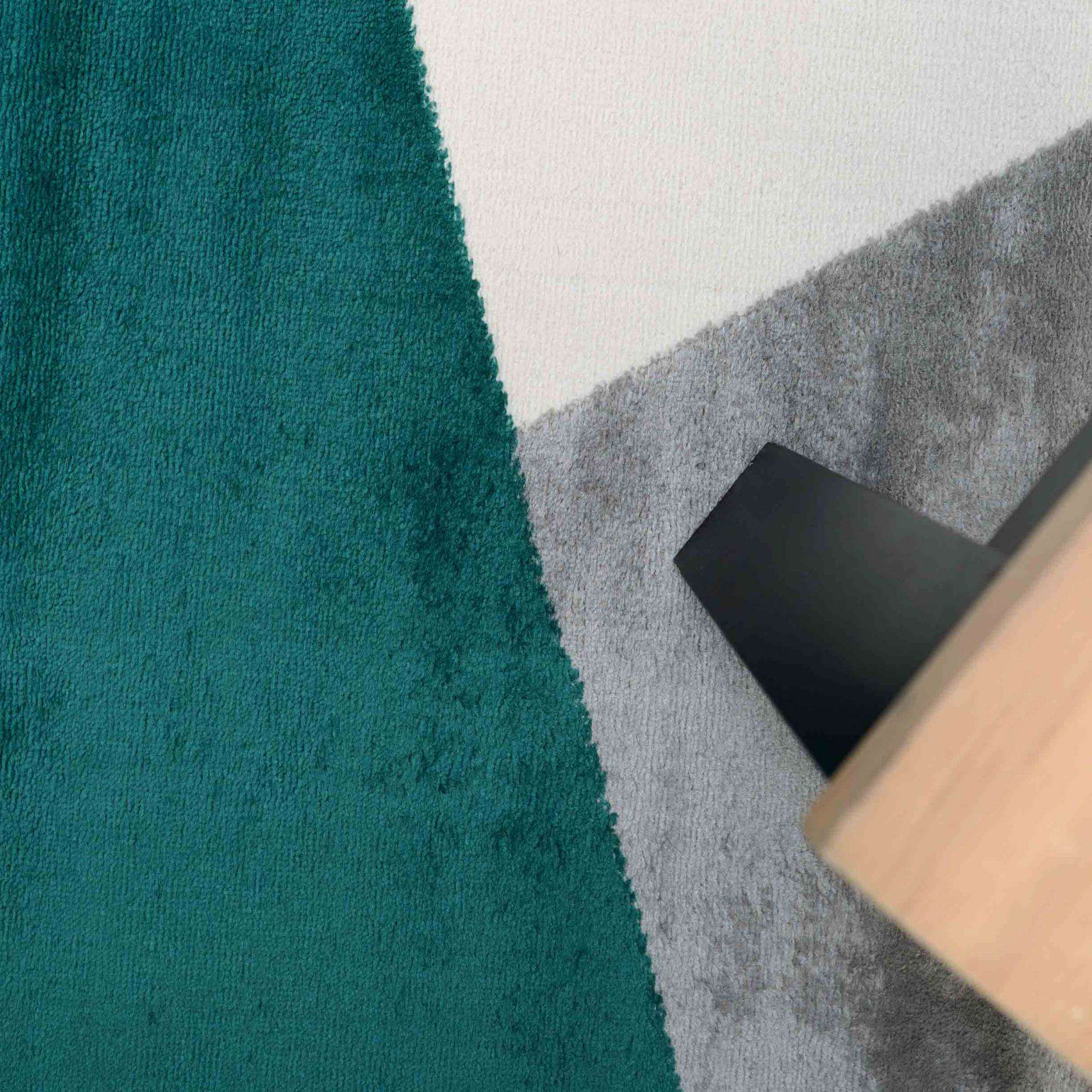 Modern Emerald Green Abstract Living Room Rugs