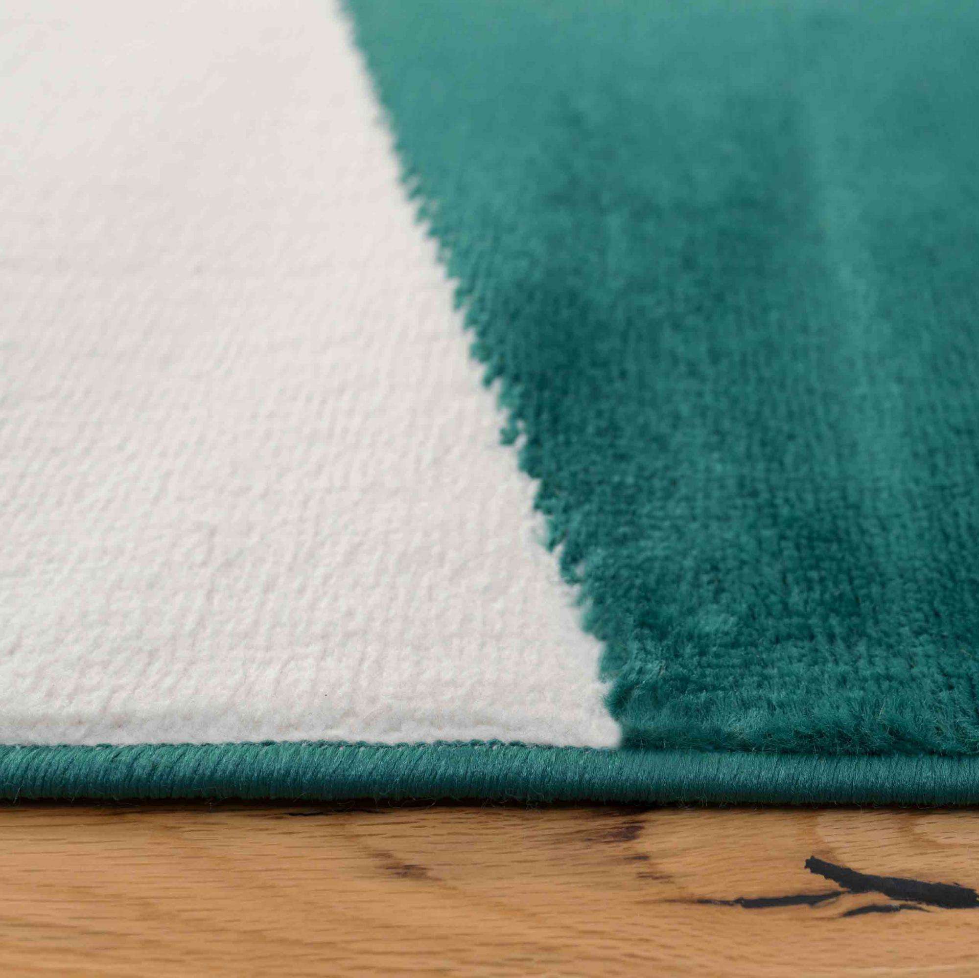 Modern Emerald Green Abstract Living Room Rugs