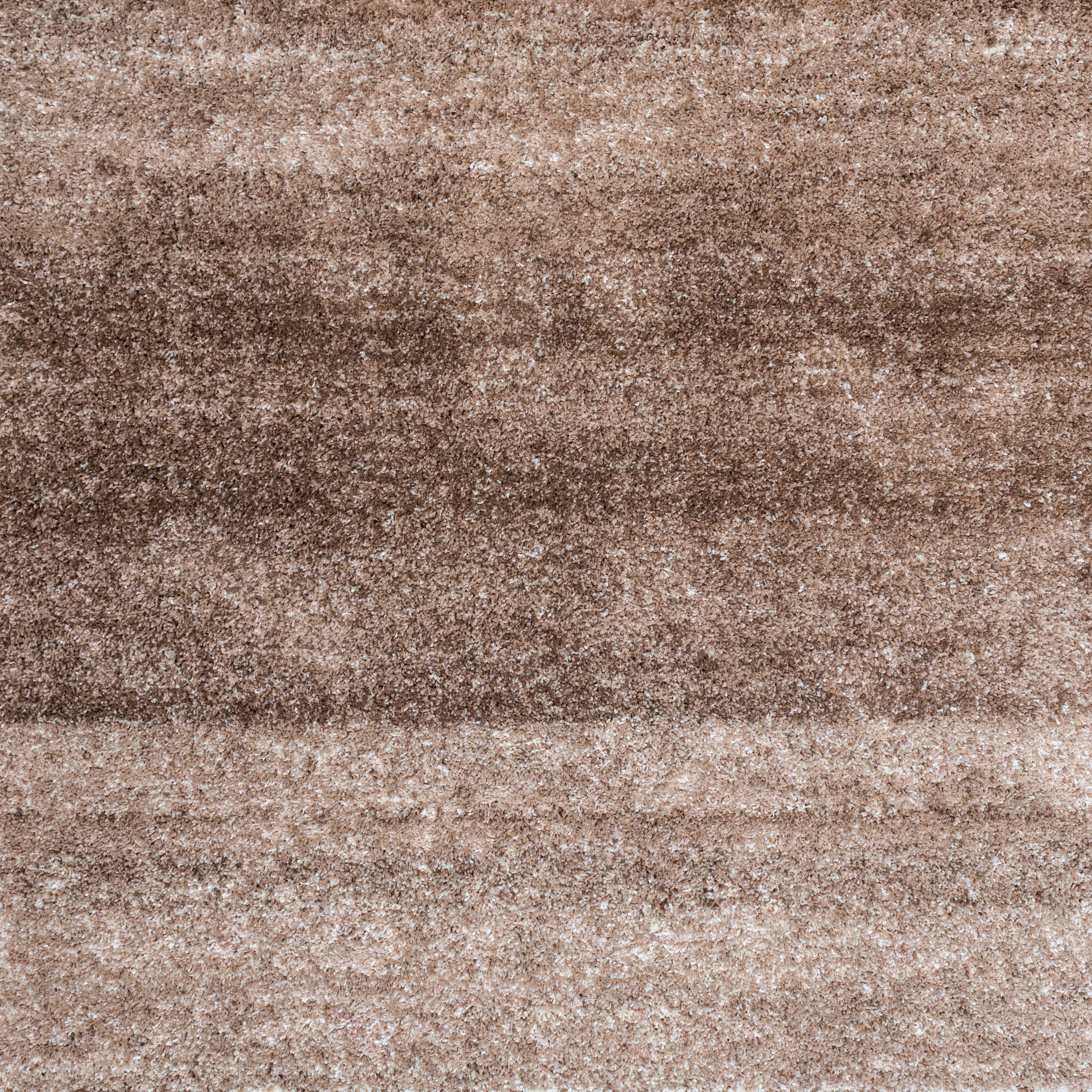 Beige Stripe Shaggy Rug Living Room