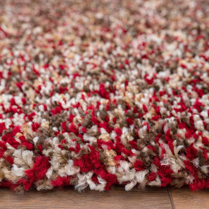 Red Mottled Shaggy Living Room Rug