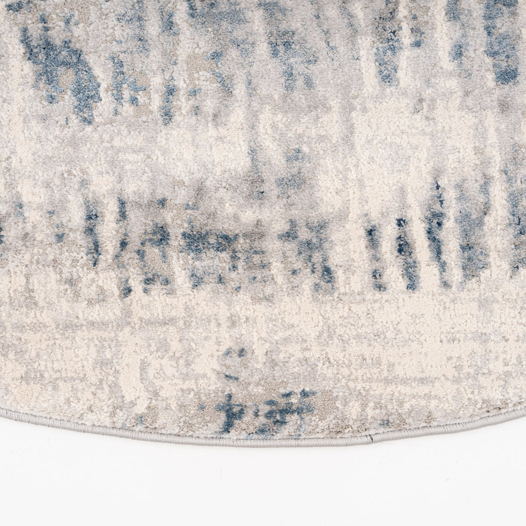 Soft Blue Abstract Circle Rug - Bedtime