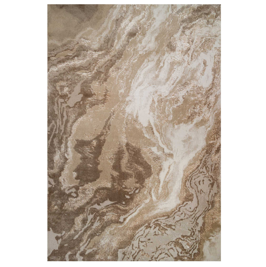 Modern Beige Textured Living Room Rug - Matki