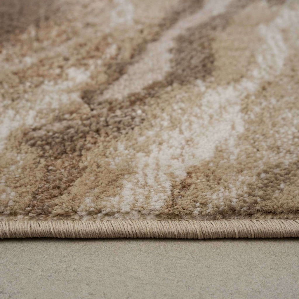 Modern Beige Textured Living Room Rug - Matki