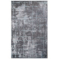 Reversible Distressed Dark Grey Area Rug - Maze