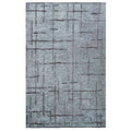 Reversible Distressed Light Blue Rug - Maze