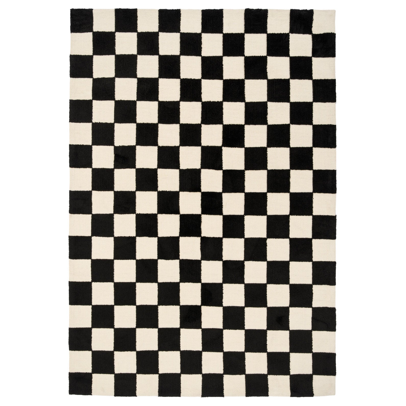 Black Retro Checkerboard Rug - Ebony