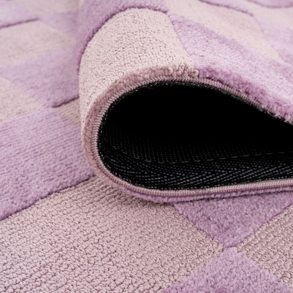Retro Lavender Checkerboard Rug - Maze