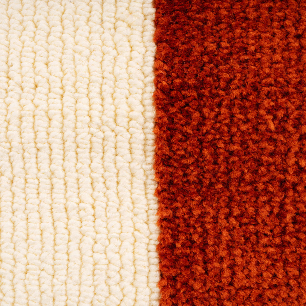 Burnt Orange Retro Checkerboard Rug - Maze Rust
