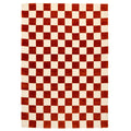 Burnt Orange Retro Checkerboard Rug - Maze Rust