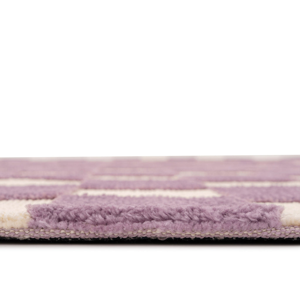 Purple Retro Checkerboard Rug - Violet