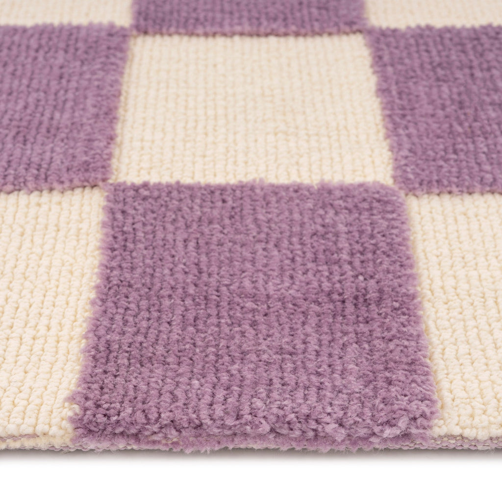 Purple Retro Checkerboard Runner - Violet