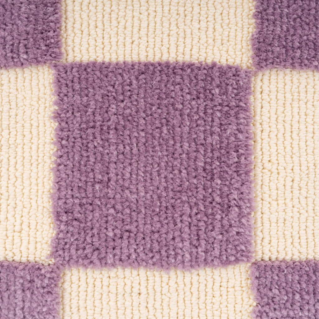 Purple Retro Checkerboard Rug - Violet