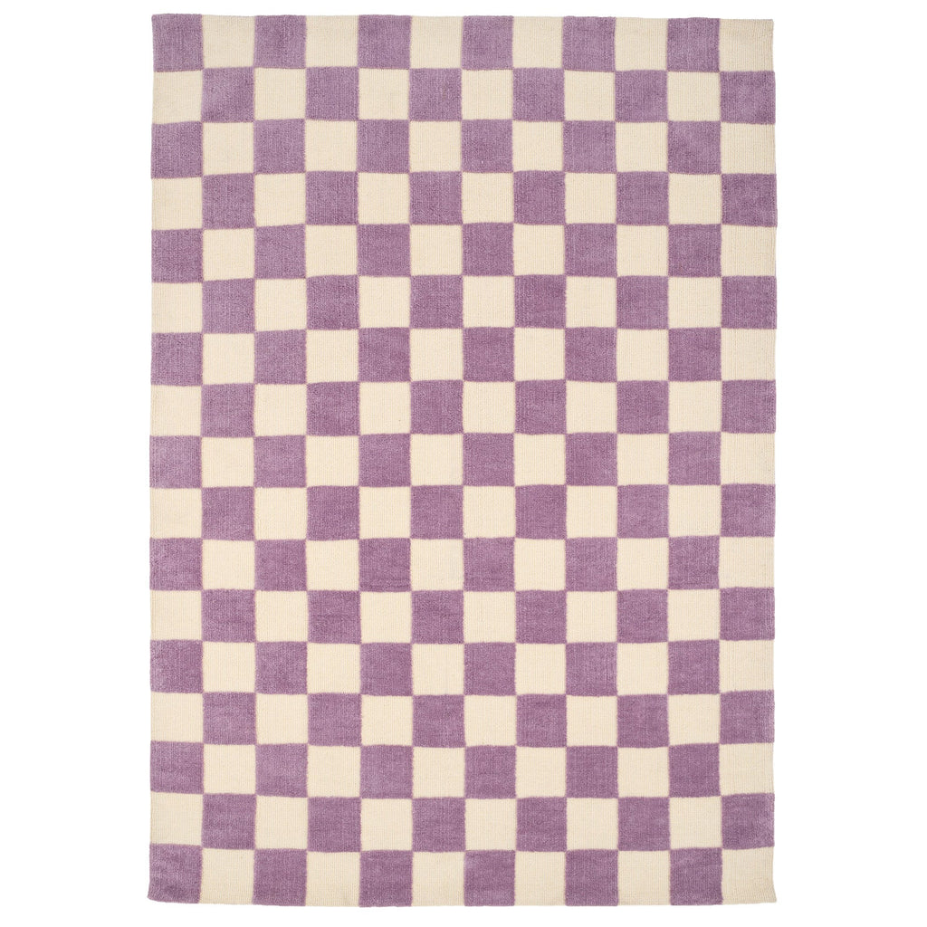 Purple Retro Checkerboard Rug - Violet