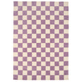 Purple Retro Checkerboard Rug - Violet