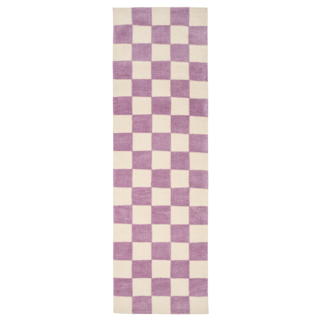 Purple Retro Checkerboard Runner - Violet