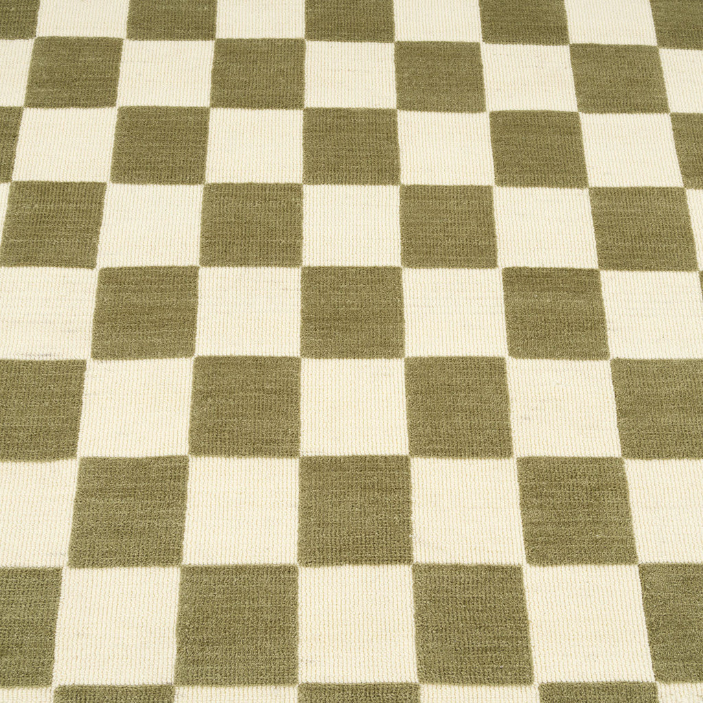 Green Retro Checkerboard Rug - Maze