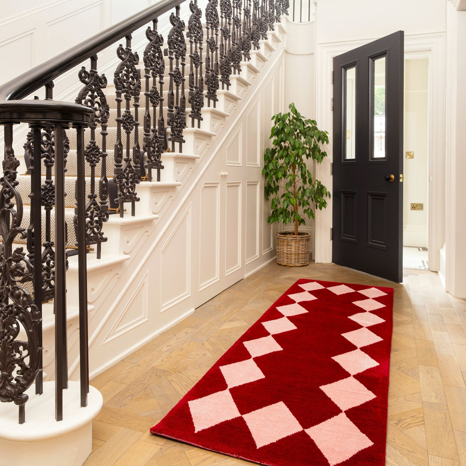 Burgundy Harlequin Rug - Zara