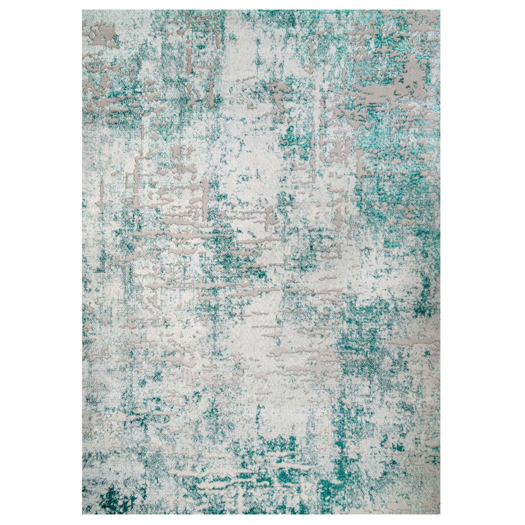 Modern Teal Green Textured Living Room Rug