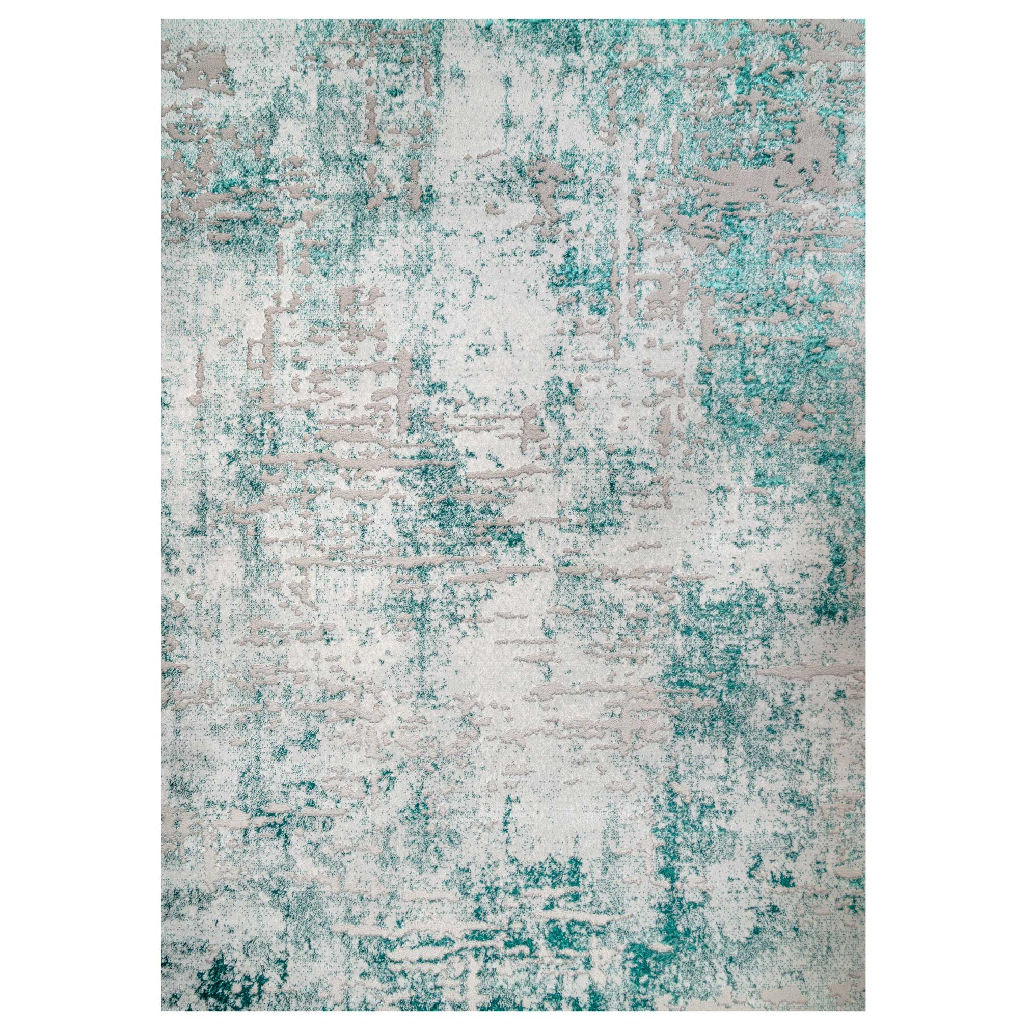 Modern Teal Green Textured Living Room Rug