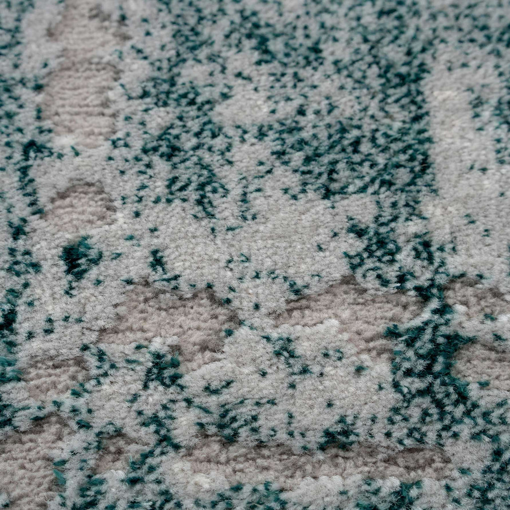 Modern Teal Green Textured Living Room Rug