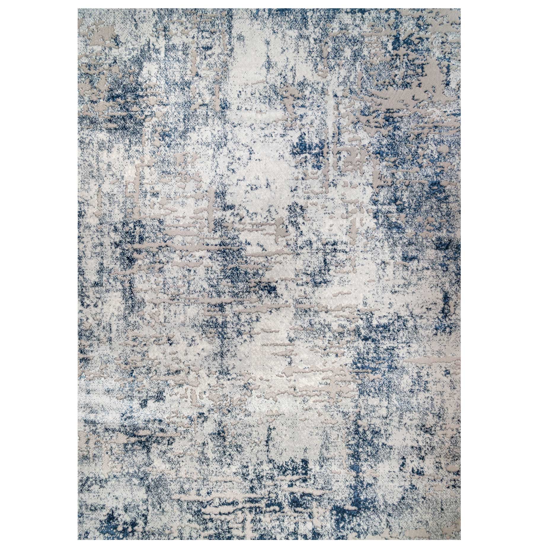 Modern Navy Textured Living Room Rug - Med