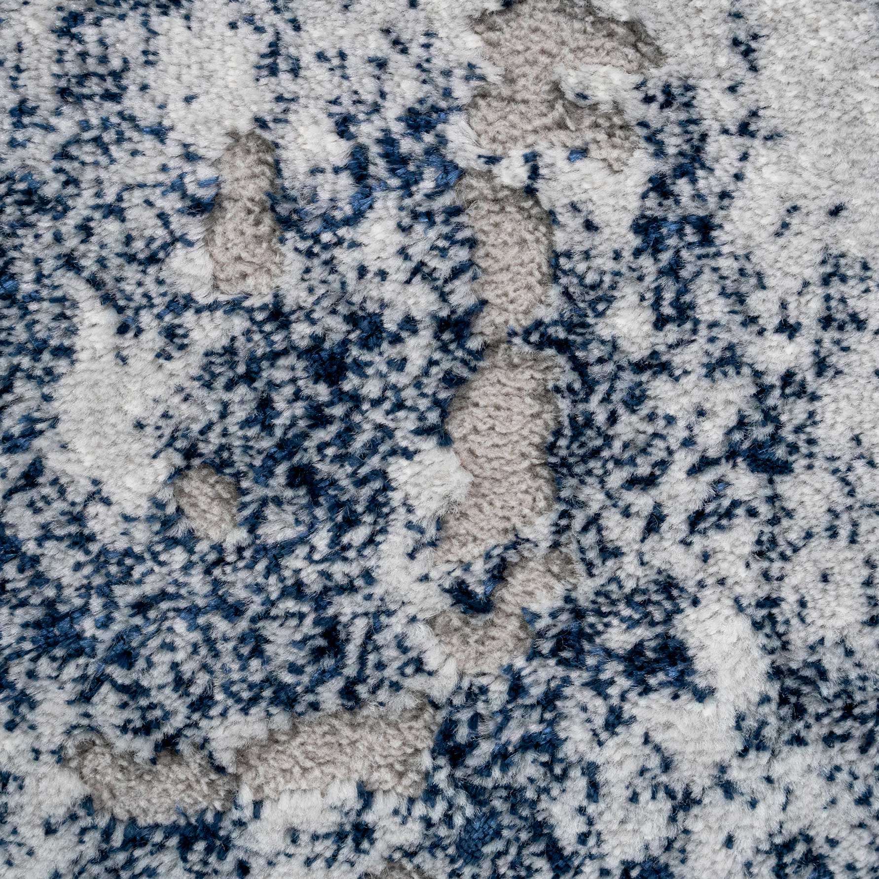 Modern Navy Textured Living Room Rug - Med