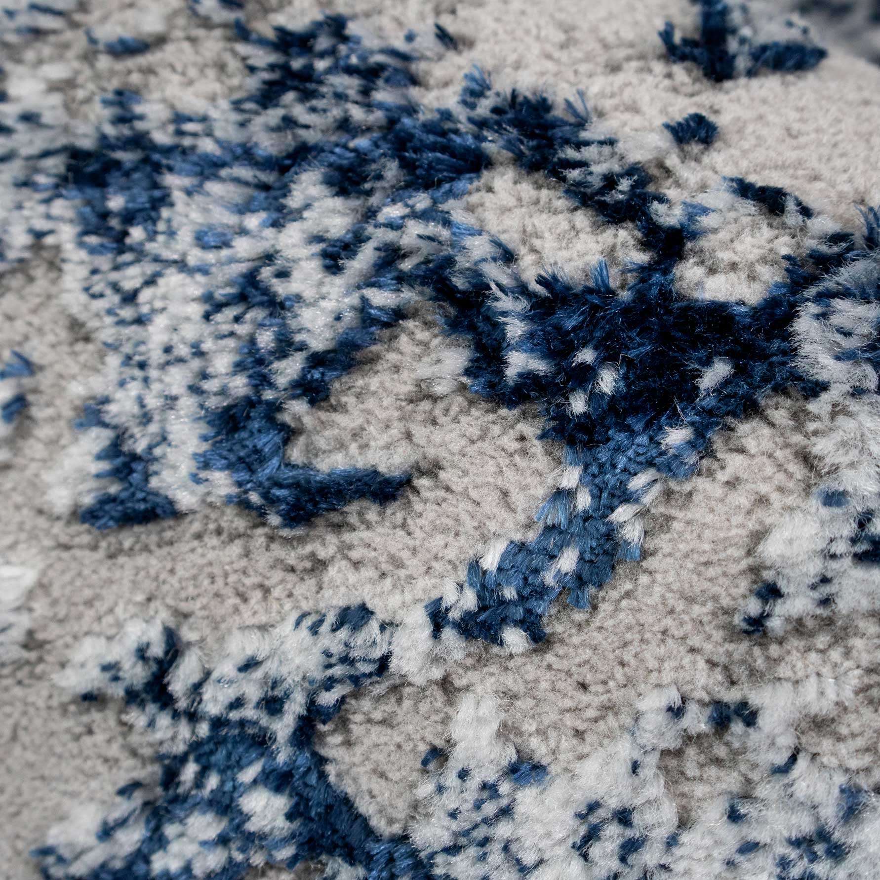 Modern Navy Textured Runner Rug