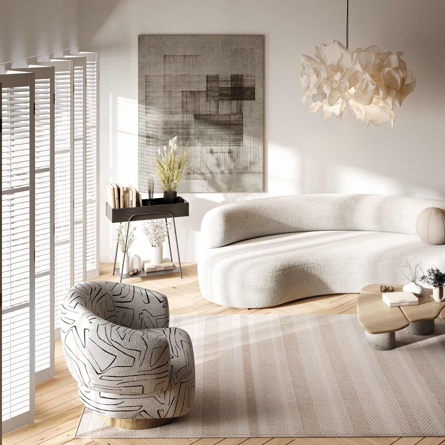 Natural Striped Area Rug - Harper