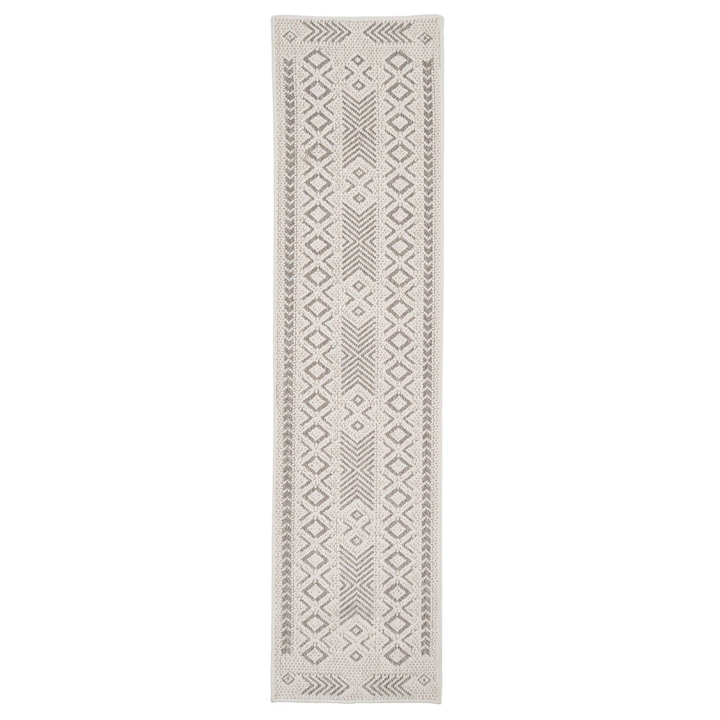 Cream Beige Motif Runner Rug - Ryne