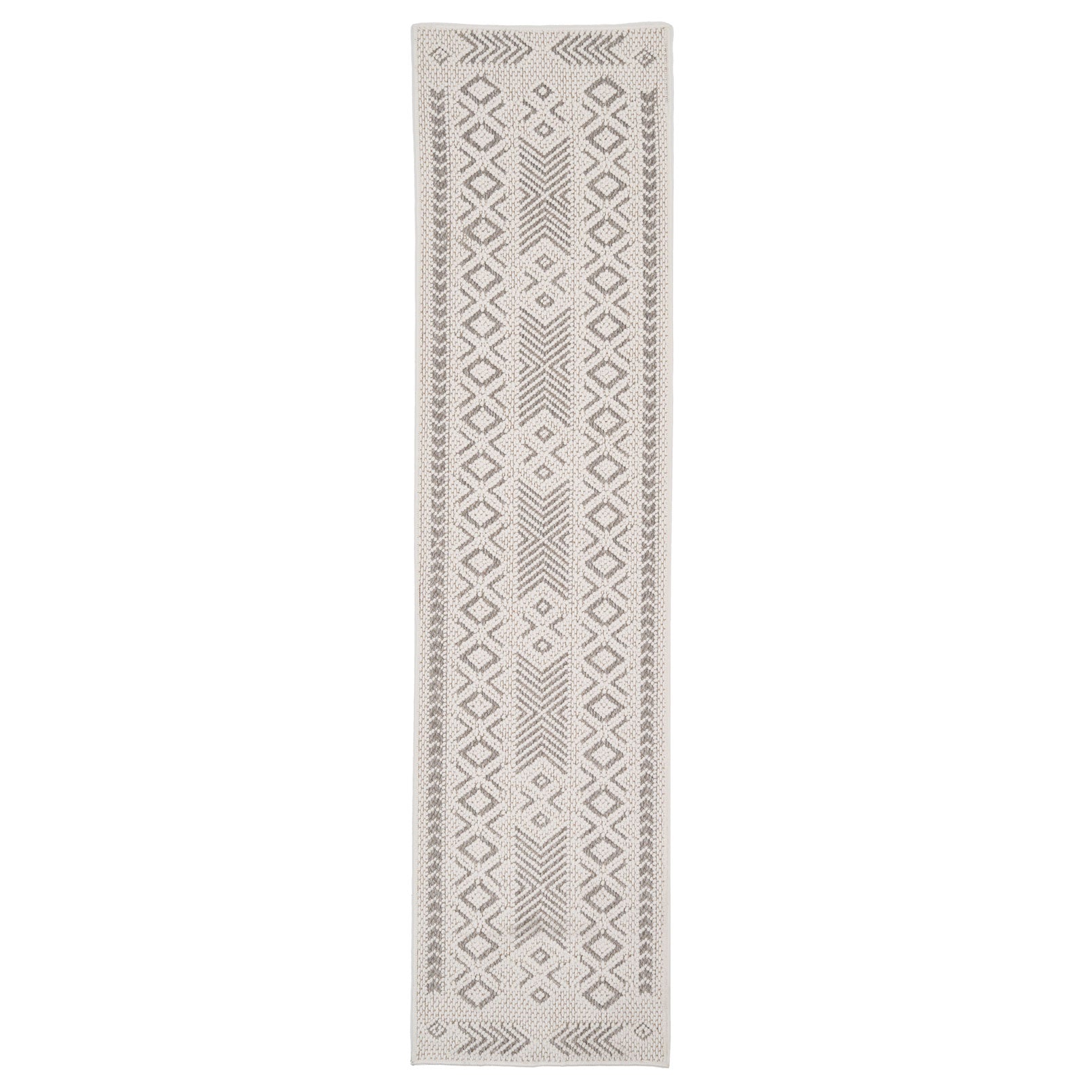 Cream Beige Motif Runner Rug - Ryne