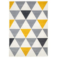 Yellow Grey Geometric Triangle Bedroom Rug