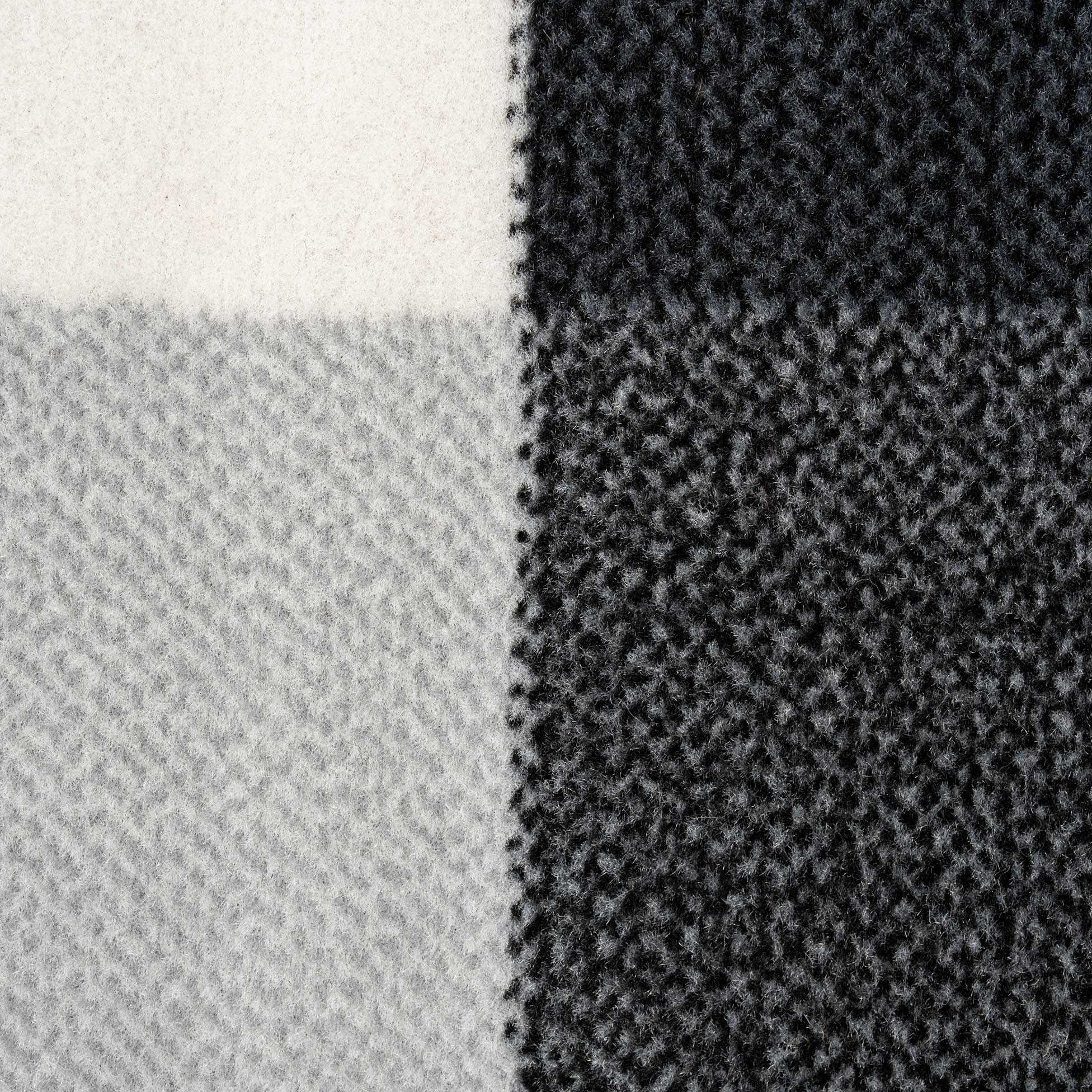 Geometric Bordered Black and Grey Rug