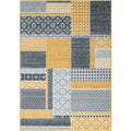 Ochre Grey Patchwork Rug