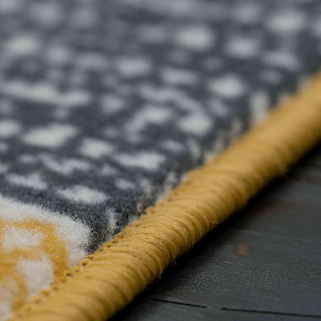 Ochre Grey Patchwork Rug