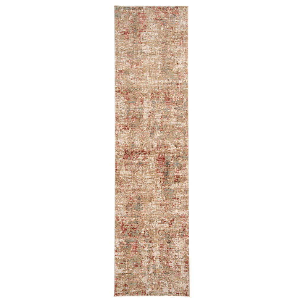 Plush Abstract Beige Orange Runner - Farah