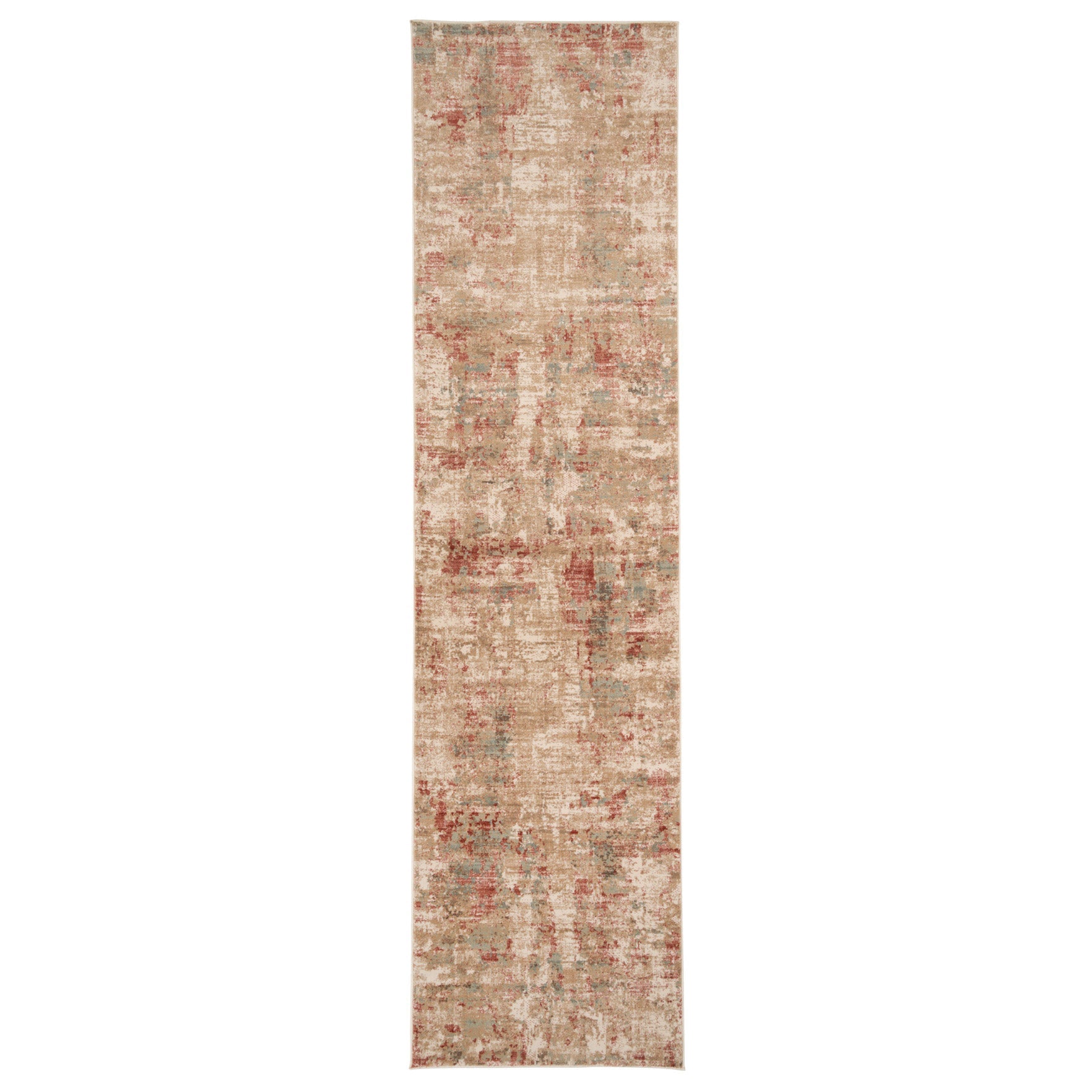 Plush Abstract Beige Orange Runner - Farah