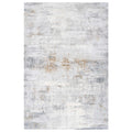 Modern Soft Grey Gold Distressed Abstract Living Room Rug - Moonshine