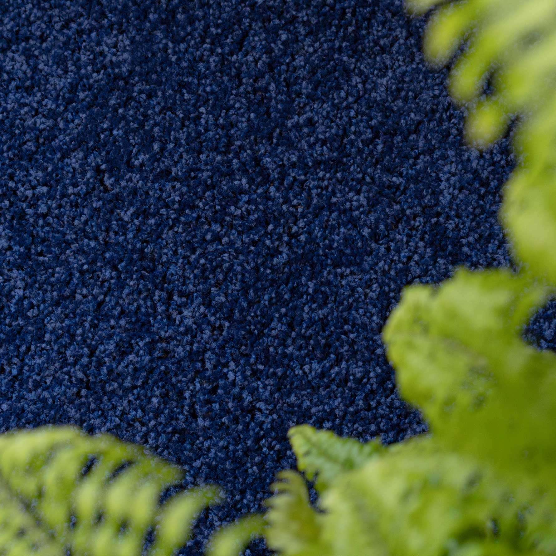 Navy Blue Shaggy Circle Rug