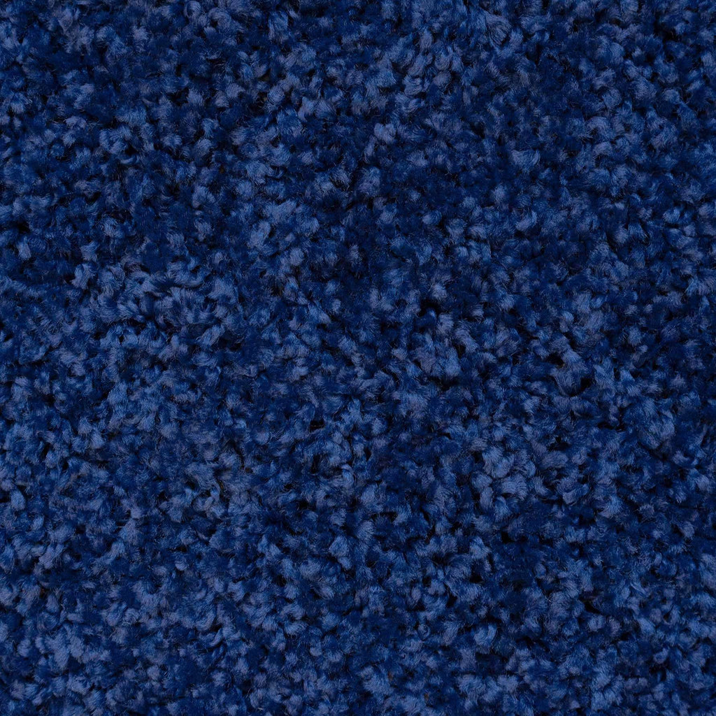 Navy Blue Shaggy Circle Rug