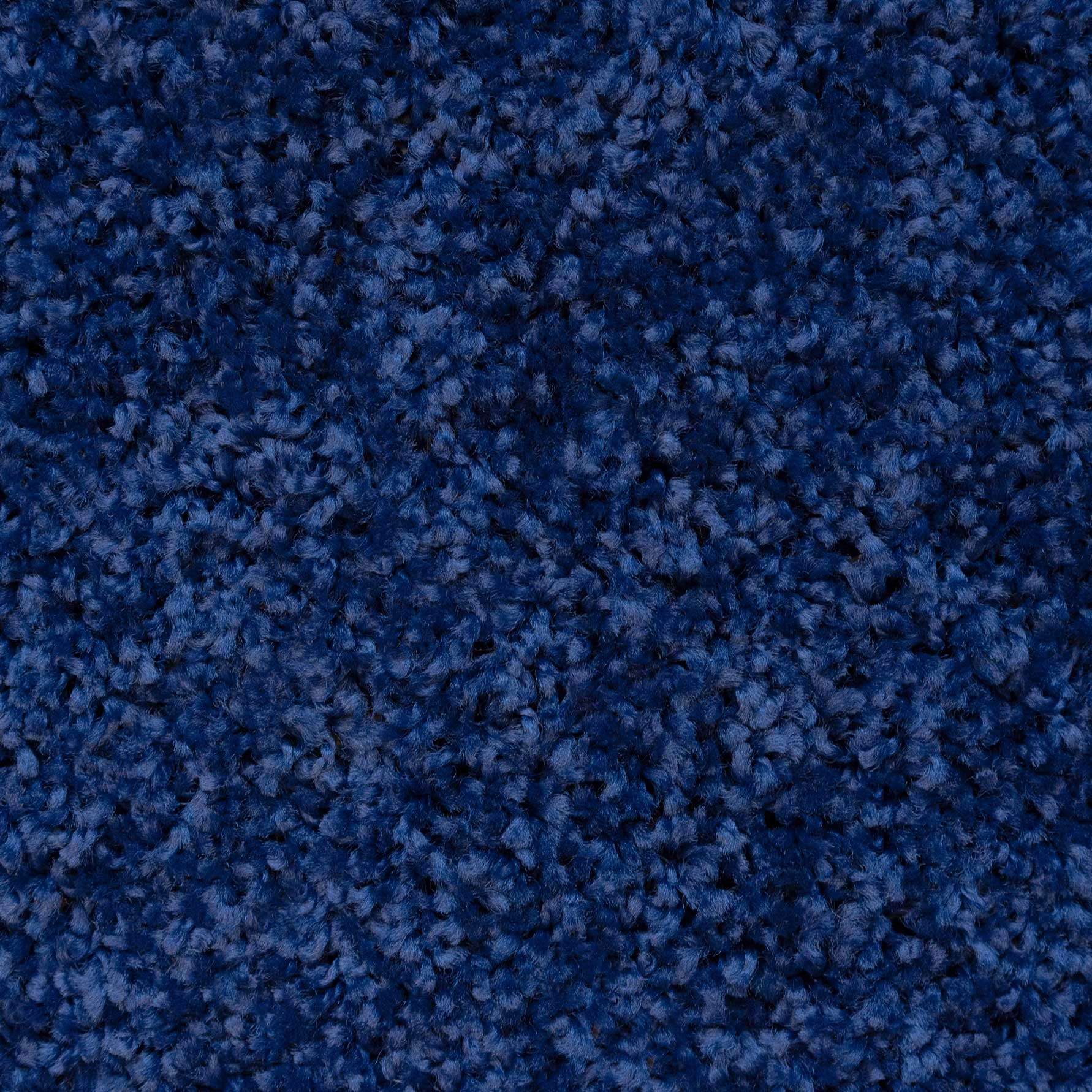 Navy Blue Shaggy Circle Rug