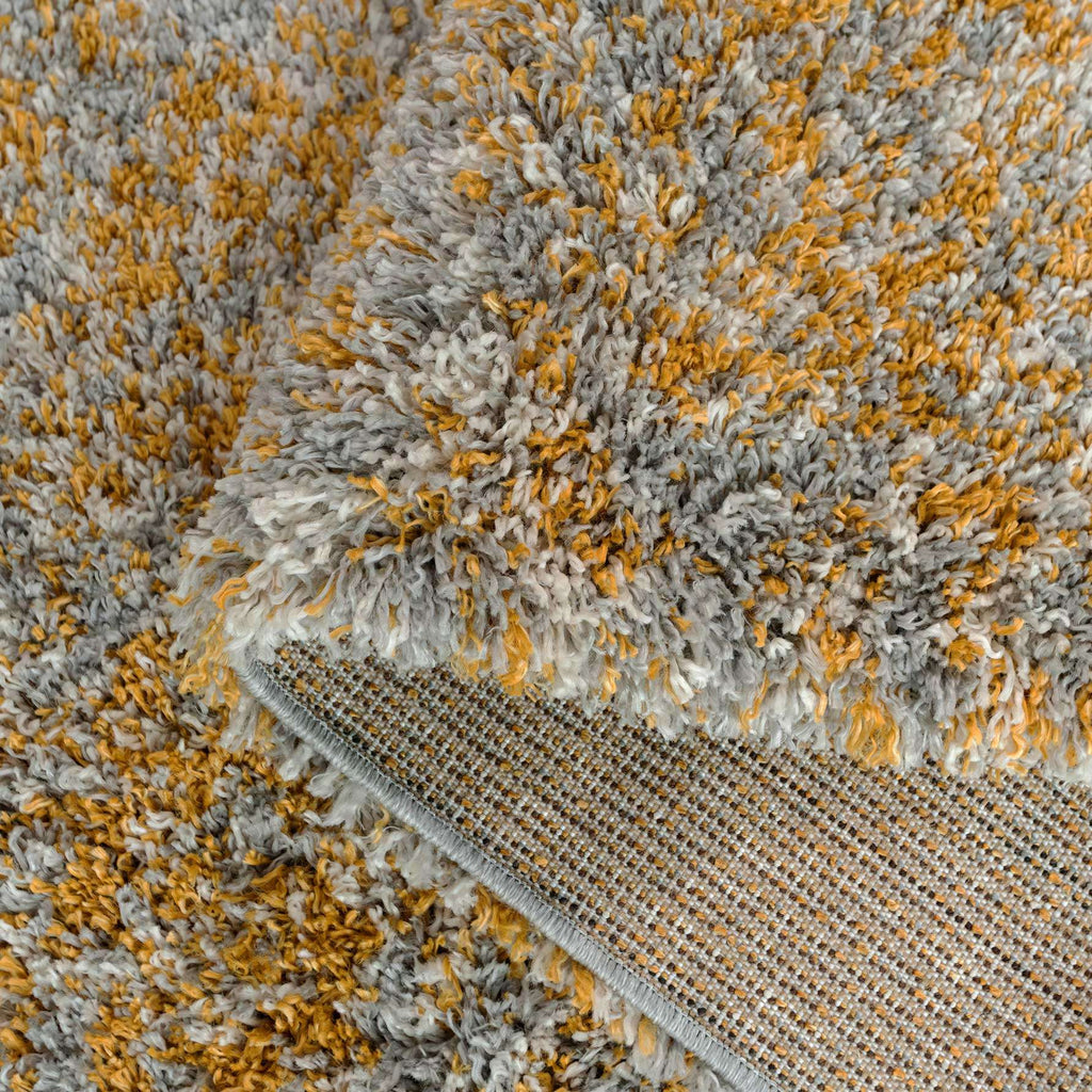 Soft Mottled Gold Grey Shaggy Area Rug