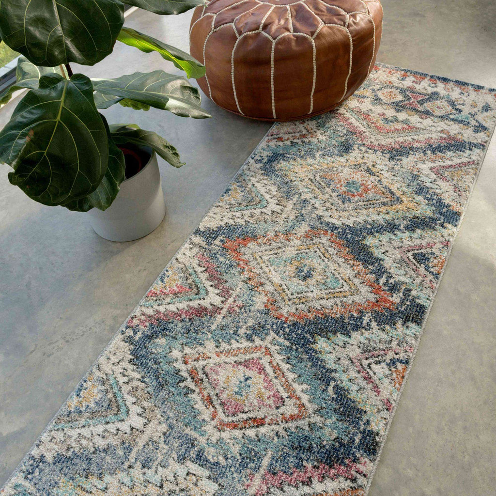 Soft Abstract Diamond Multicolour Living Room Rug - Chase