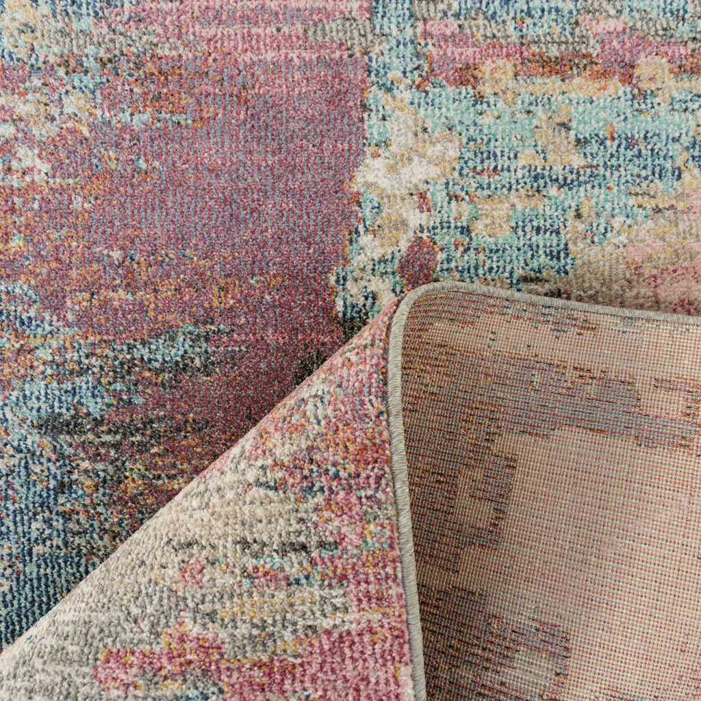 Soft Abstract Distressed Pink Living Room Rug - Wild