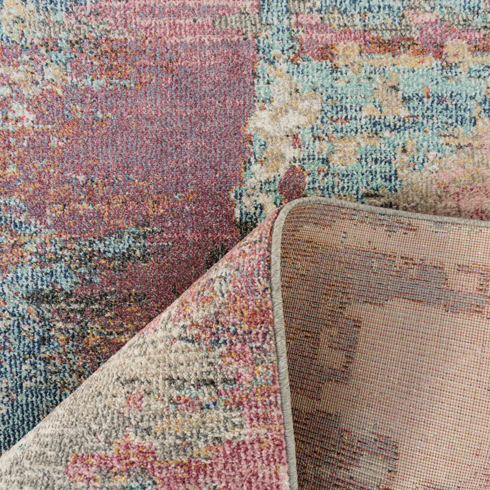 Soft Abstract Distressed Pink Living Room Rug - Wild